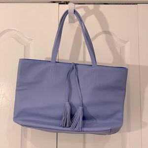 Macy’s multi purpose tote bag babe blue with tassels